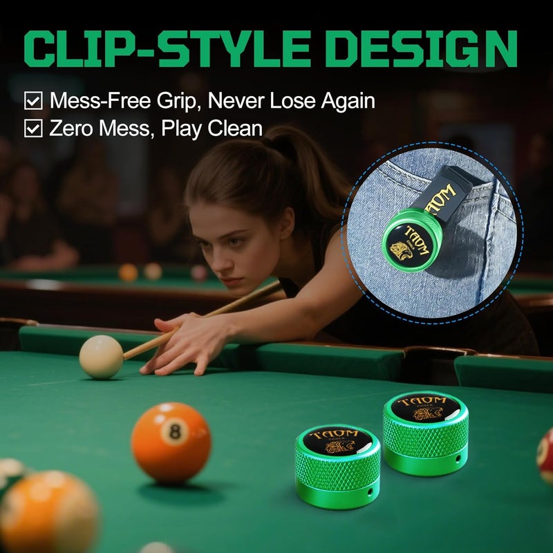 Banly TAOM Round Shaped Pool Chalk Holder, Portable Pool Chalk Cubes, Magnetic Mini Chalk Holder Pool Billiards, Pool Cue Chalk Case Container Box for Billiard Cue Tip Tool Pool Table Snooker Accessories - Image 3